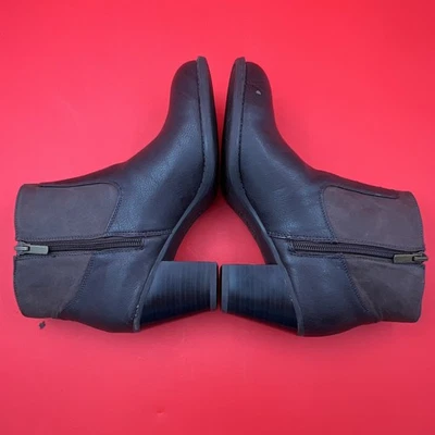 Women's Chaps by Ralph Lauren Misa Dark Brown Bootie Ankle Boots size 8B zip  - Image 1 of 4