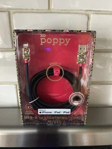 Apple Poppy Charging USB Lightening 10 Ft Cable Skull Day Of Dead iPhone Phone - Picture 1 of 3