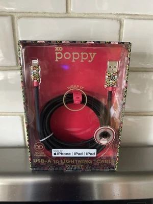 Apple Poppy Charging USB Lightening 10 Ft Cable Skull Day Of Dead iPhone Phone - Image 1 of 3