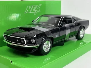 1969 Ford Mustang BOSS 429 Black 1:24 Scale Welly 24067BD B26 - Picture 1 of 6