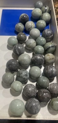 Antique Rare Handmade Marble Collection 32 Marbles Made Of Marble Stone - Image 1 of 4