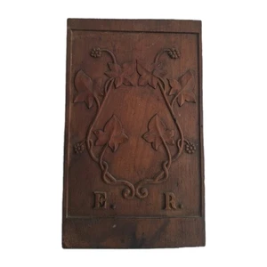 Plaque Mural Art Déco Art Nouveau En Bois Sculpté Motif Végétal Feuilles - Picture 1 of 7