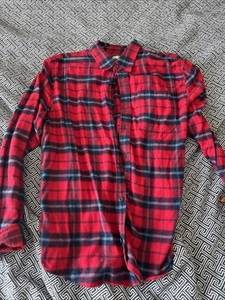 Roots Canada Men’s Large Red Flannel Button Up Shirt Long sleeve - Picture 1 of 3