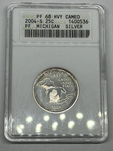 2004 S 25C San Francisco Statehood Silver Quarter - Michigan - Grade ANACS PF68 - Picture 1 of 4