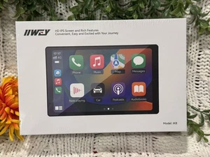 New IIWEY iK8 8” Wireless CarPlay Android Auto Portable Screen GPS w/Rear Camera - Picture 1 of 6