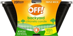 OFF! Citronella Triple Wick Scented 23 Oz Candle Bucket Backyard Table Top - Picture 1 of 1