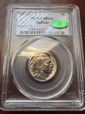 1938 D Buffalo Nickel MS66 PCGS + CAC - Image 1 of 4