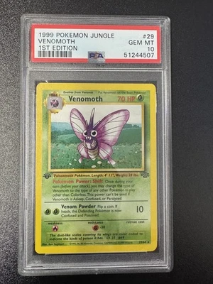 1999 Pokemon Jungle Venomoth #29 1ST Edition PSA 10 - Image 1 of 2