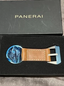 PANERAI Novelty Buckle Brown Leather Key holder Key Ring wz/Box Super Rare F/S - Picture 1 of 18