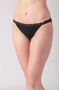 COTN COLLECTION Women’s Underwear Panties LACE TRIM THONG Pima Cotton - Picture 1 of 13