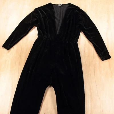 AMERICAN APPAREL Mono Terciopelo Cuello en V Profundo MEDIANO y2k Disco Indie Sordidez Glam Foto 1 de 4