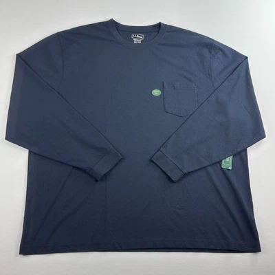 LL Bean Mens 2XL Blue Traditional Long Sleeve T Shirt Navy XXL Unshrinkable Tee - Image 1 of 4