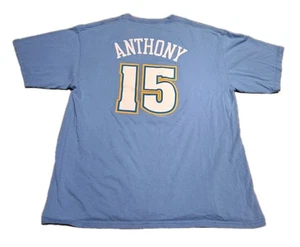Majestic Carmelo Anthony #15 Denver Nuggets Tee Shirt Blue Size XL Cotton - Picture 1 of 13