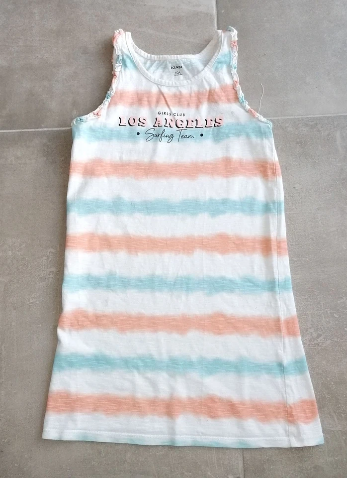 Robe été fille 10 ans KIABI rayée rose et bleue - Photo 1/4