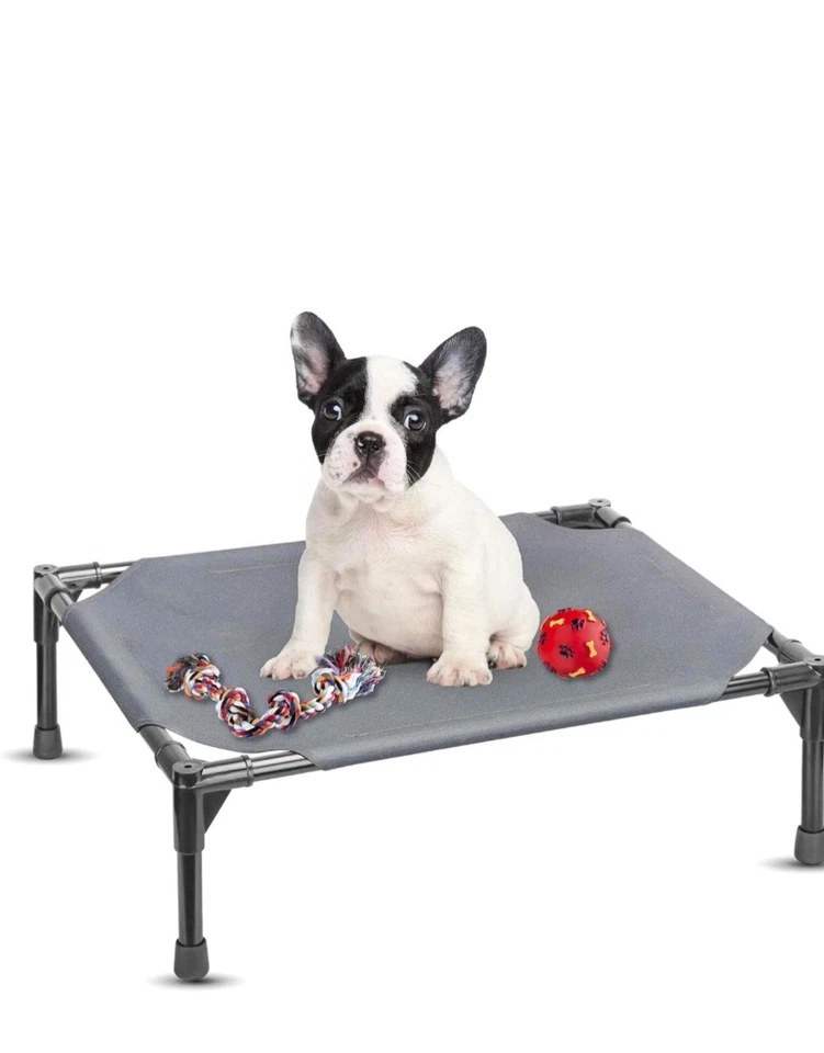 Cool 18.9" X 18.9"Dog Bed Elevated Outdoor Raised Pet Cot Indoor Steel Gray - Image 1 of 1