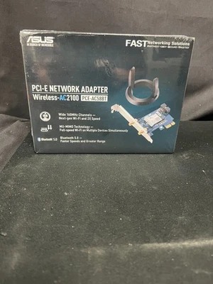 ASUS Dual Band 802.11 Wireless-AC2100 PCE-AC58BT Bluetooth Wi-Fi Adapter NIB - Image 1 of 4