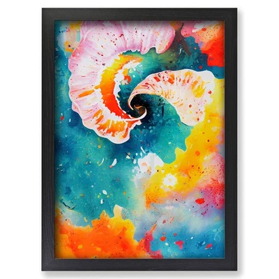 Framed Seashell Paint Splatter Vol.1 Wall Art Canvas Print Poster Picture, Decor - Image 1 of 4