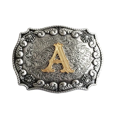 Hebilla de cinturón de rodeo vaquero occidental letra inicial de la A a la Z vendedor de EE. UU. envío gratuito Foto 1 de 2