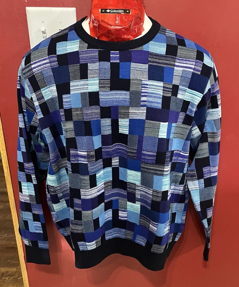 Vintage St. Croix Shop Sweater Mens XL Digital Square USA Cosby Crew Neck - Image 1 of 4