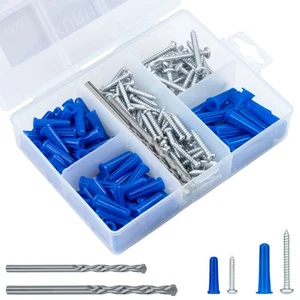 Wall Anchors and Screws Assortment Kit With Concrete Drill Bit, Conical Wall ... - Bild 1 von 7