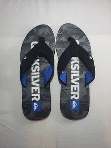 Sandalias Quiksilver Java Iconography Chanclas Para Hombre 12 Negro Gris Blanco Acolchado - Imagen 1 de 7
