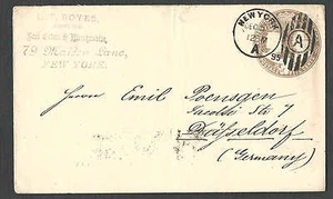 COPERTINA DATATA 1895 NY 5c COLOMBIANA #350 IN GERMANIA - Foto 1 di 1