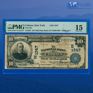 1902 PB $10 National Bank Of COHOES, NY, Charter #1347, PMG 15 - Picture 1 of 3