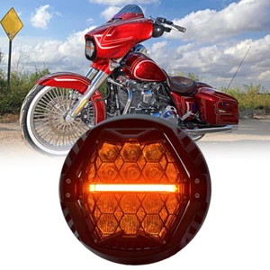 For 2014-2023 Harley Touring Street Glide 7" LED Headlight Halo DRL Hi/Low Beam - Picture 1 of 11