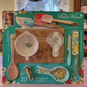 The Pioneer Woman Rose Shadow 20 Piece Kitchen Gadget Set Knife Spatula NIP! - Picture 1 of 15