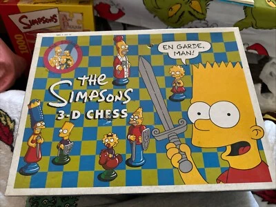 * Vintage 1991 The Simpsons 3D Chess Set Complete Board Game Classic - Image 1 of 4