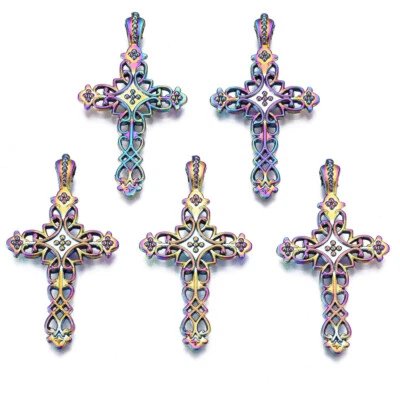 Металлические подвески подвески-кресты эмаль радужный сплав 37,5x20,5 мм 20 шт. - Изображение 1 из 3