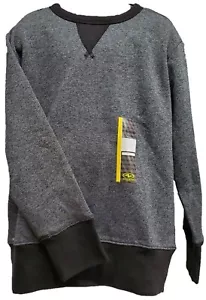 Boys S(6/7) Sweatshirt Blk/Gray Crew Neck Ribbed Cuffs & Waist Warm Sportswear  - Picture 1 of 2