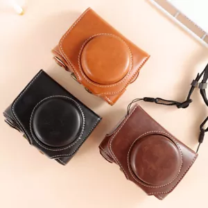 Leather Camera Case Bag Grip Strap For Canon G9X/ Mark II G7X2/G7X3 M50 II R50 - Picture 1 of 14