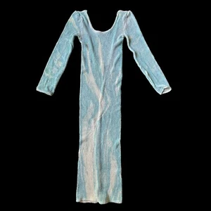 Dress Stretch Scrunchy Popcorn 90s Y2K Blue White Swirl Isabel Martin London US - Picture 1 of 9