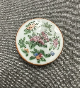Chinese Antique Porcelain Lid For Jar Vase Qing 19th Century Rose Medallion - Picture 1 of 6