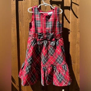 The Children's Place Girls Plaid Satin Tiered Fit & Flare Dress Size 6 NWT - Picture 1 of 8