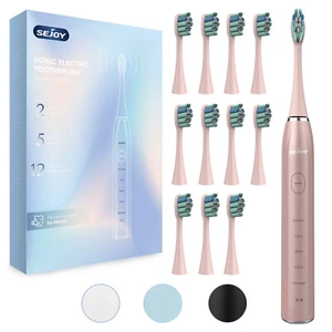 Sonic Electric Toothbrush with 12 Brush Heads USB Rechargeable Power Toothbrush - Picture 1 of 11