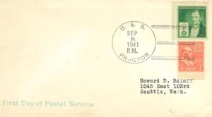 PROCYON (AK-19) September 1941 Locy Type 3(A-BTT) Postmark FDPS - Picture 1 of 1