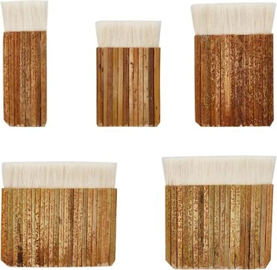 PH PANDAHALL 5 Size Hake Watercolor Brushes Bamboo Handle Haik Brush For Kiln Wash Watercolor