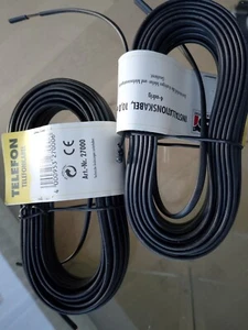 2x 10m FLACHKABEL 4-polig bunt Modellbau oder Telefon u.a. schwarz 0,15qmm - Picture 1 of 2