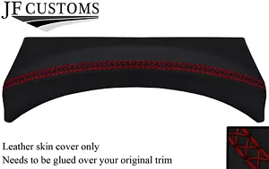 D RED LUX-STITCH LEATHER SPEEDO HOOD COVER FITS LAND ROVER DEFENDER 07-16 - Picture 1 of 4