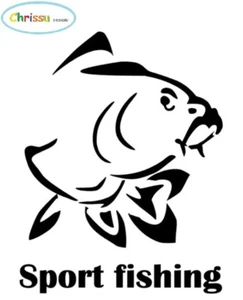 Fische Auto Aufkleber Fischer Aufkleber Hai shark fishing sticker 132/11 - Picture 1 of 3