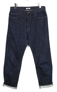 Uniqlo Herrenjeans W31 Selvedge Straight Fit Reißverschluss Fly Whiskers Dunkel - Bild 1 von 9