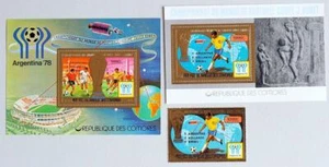 COMOROS 1978 SOCCER, Cpl XF OVP MNH** Gold Sheets+Set, Football Sport - Picture 1 of 1