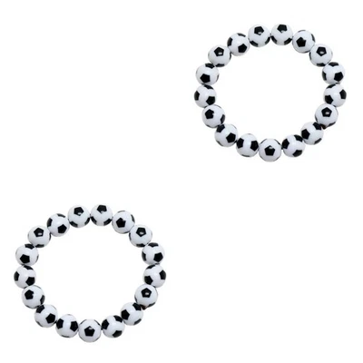  2 stücke Kunststoff Fußball Armband Fußball Liebhaber Perlen Armband Geburtstag - Bild 1 von 4