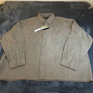 Craft & Barrow Button Up Shirt Long Sleeve Java Brown Knit Mens XXL 2XL NWT - Picture 1 of 11