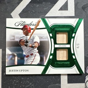 2024 Flawless Baseball Justin Upton Dual Bat Patch Emerald /5 - Picture 1 of 2