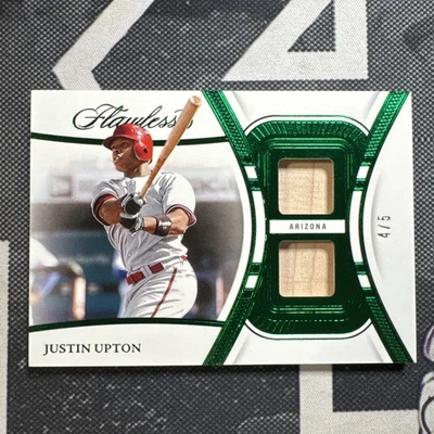 2024 Безупречный бейсбол Джастин Аптон двойной бита нашивка изумруд /5 - Изображение 1 из 2