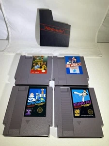 Nintendo NES 4 Game Lot Kung Fu Ice Hockey Gyromite All-Pro Basketball Working - Picture 1 of 2