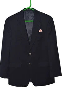 MINT 36R 38r MICHAEL KORS Mens Navy Blue Wool Silver Metal Button Blazer JACKET - Picture 1 of 14